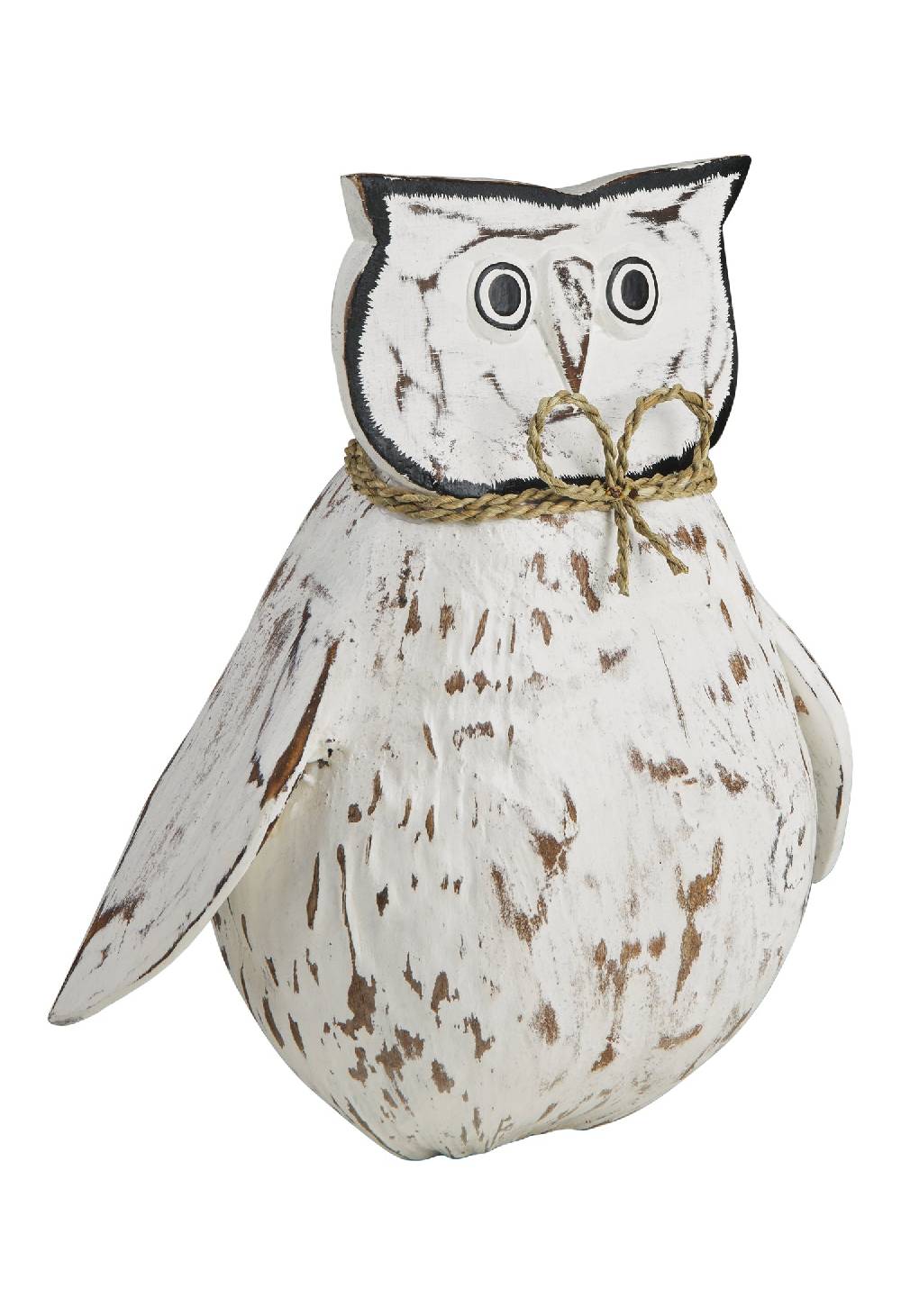 Novità Home Decor - Civetta Ali Aperte Cocco Bianca Outlet