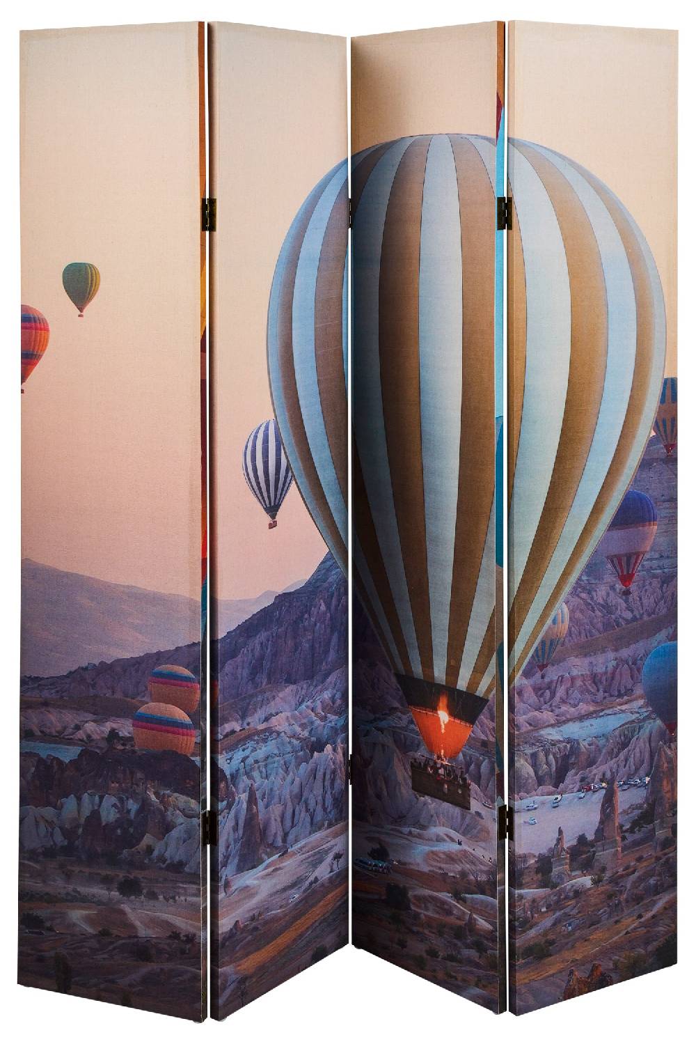Novità Home Paravento - Volo Di Mongolfiere 4 Ante Linen Offerta Giorno del Papà