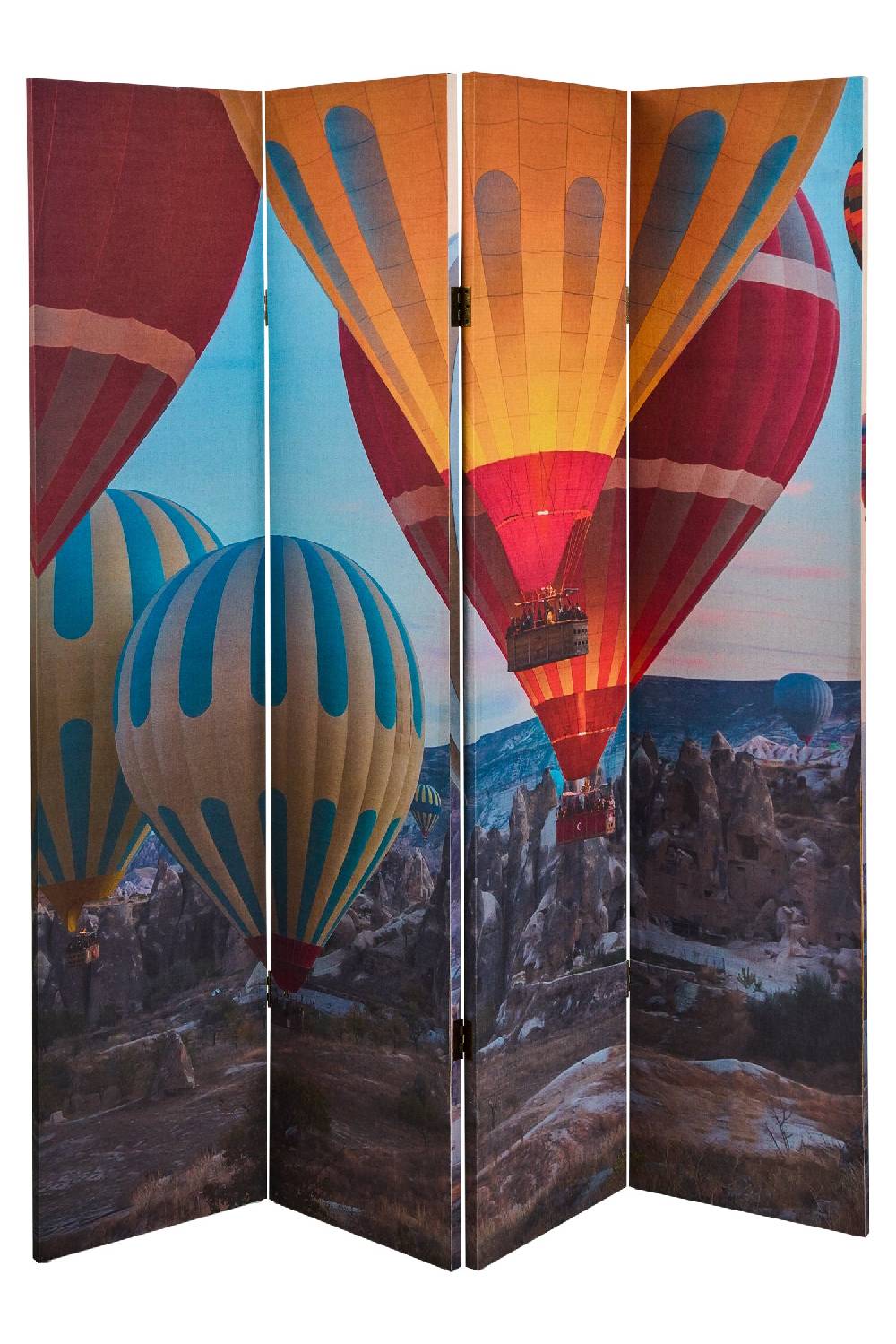 Novità Home Paravento - Volo Di Mongolfiere 4 Ante Linen Offerta Giorno del Papà