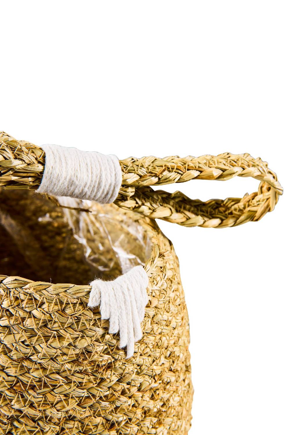 Novità Home Boho Chich - Set 2 Ceste da Appendere in Seagrass e Cotone Offerta migliore
