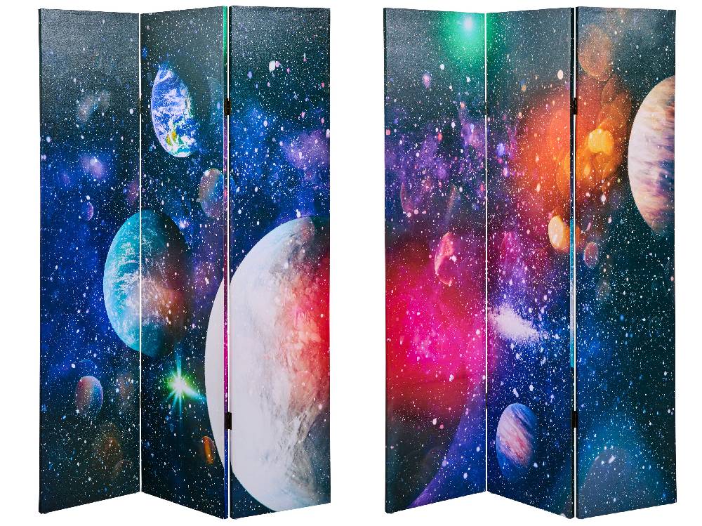 Novità Home Paravento - Universo Fronte Retro 3 Ante Canvas Online Outlet