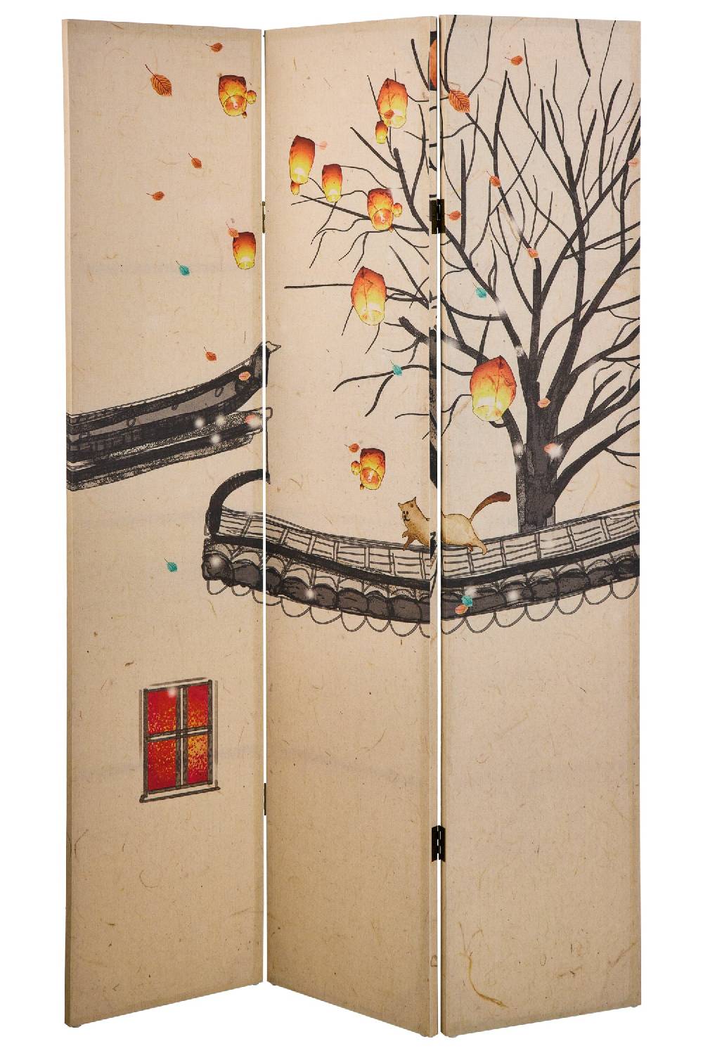 Novità Home Paravento - Magie Di Autunno Fronte Retro 3 Ante Linen Grandi sconti