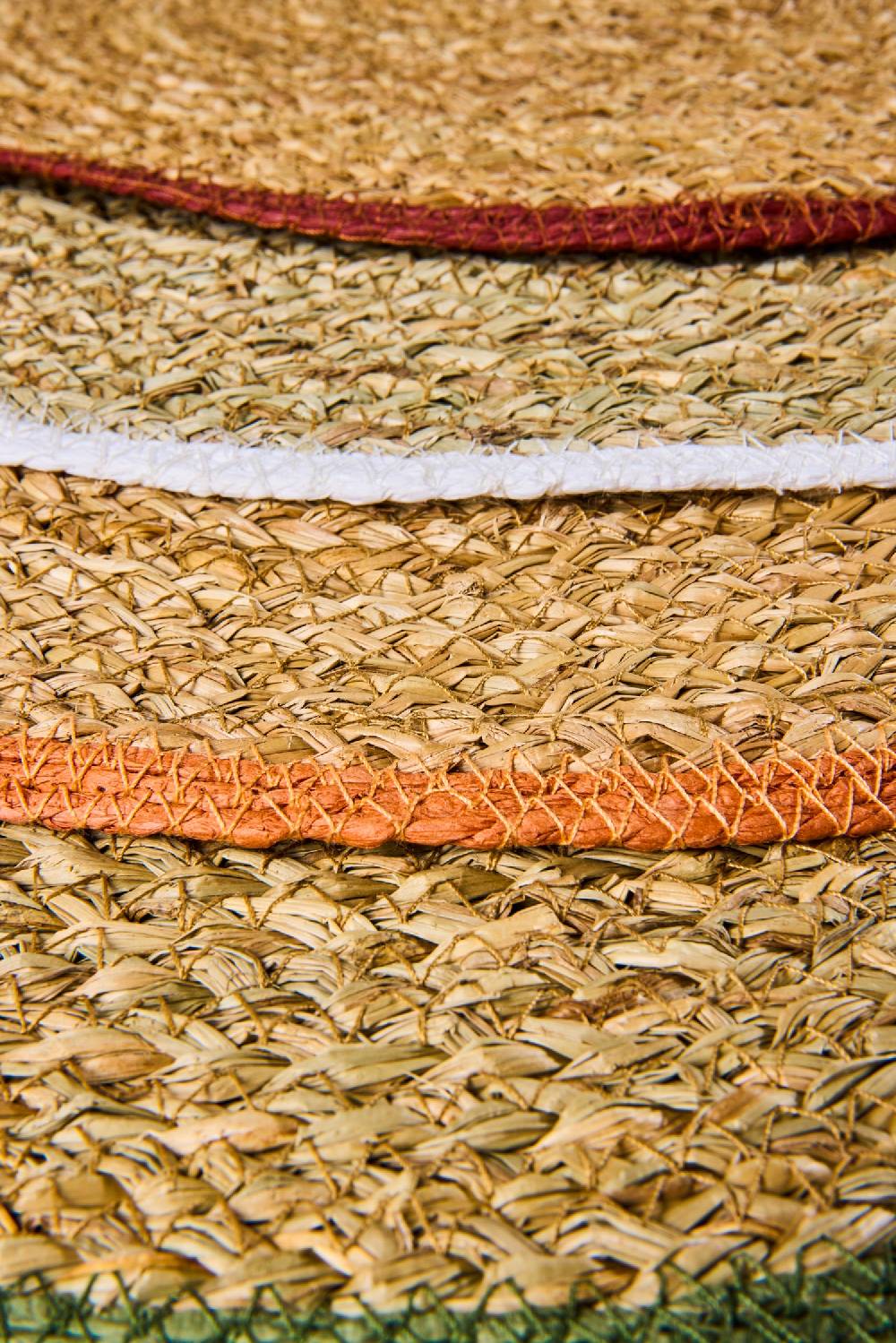 Novità Home Gourmet - Placemate Tondo Naturale Bordato Orange Set 1/4 Offerte giornaliere