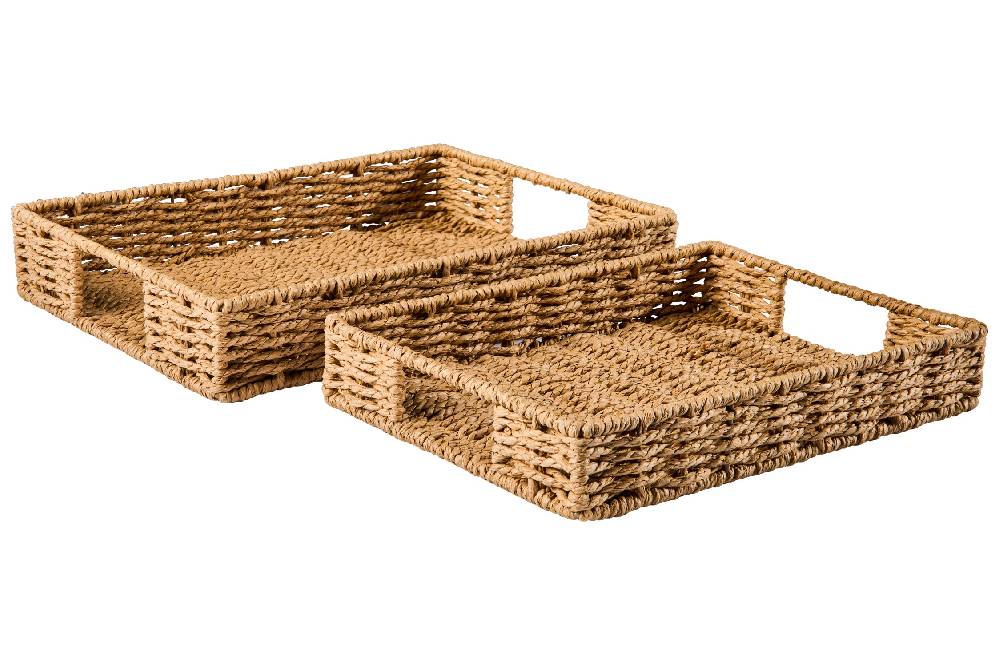 Novità Home Gourmet - Cesto Vassoio Rettangolare Natural Set 1/2 Sconti VIP