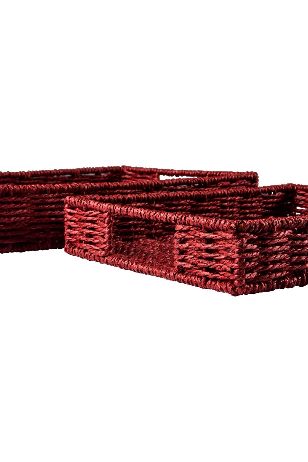 Novità Home Gourmet - Cesto Vassoio Rettangolare Burgundy Set 1/2 Prezzo basso