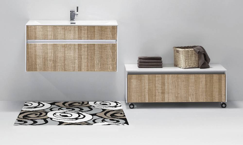 Oresteluchetta TAPPETO BAGNO/SCENDILETTO GREY FLOWERS 60X110 Negozio