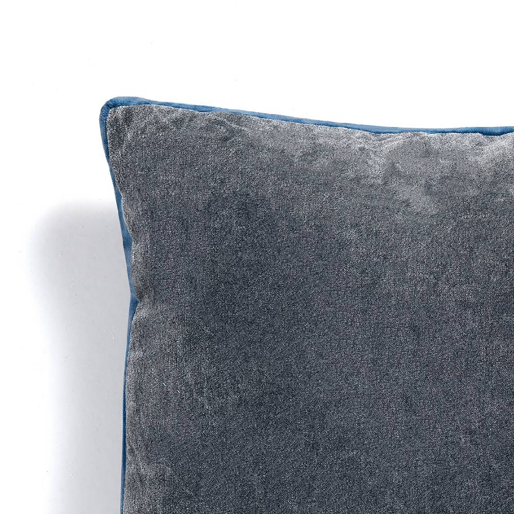 Oresteluchetta Cuscino VELVET GREY & BLUE 50% di sconto per tempo limitato