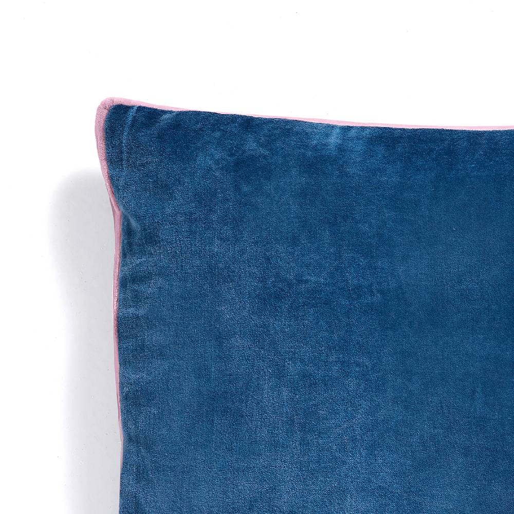 Oresteluchetta Cuscino VELVET BLUE & PINK Sottocosto