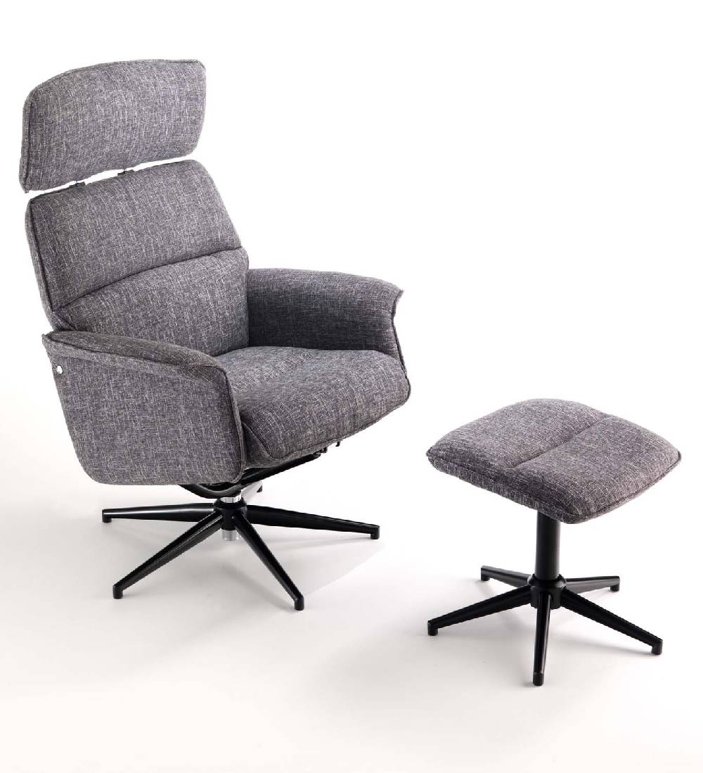 Oresteluchetta poltrona comfort girevole con pouf NORY Negozio