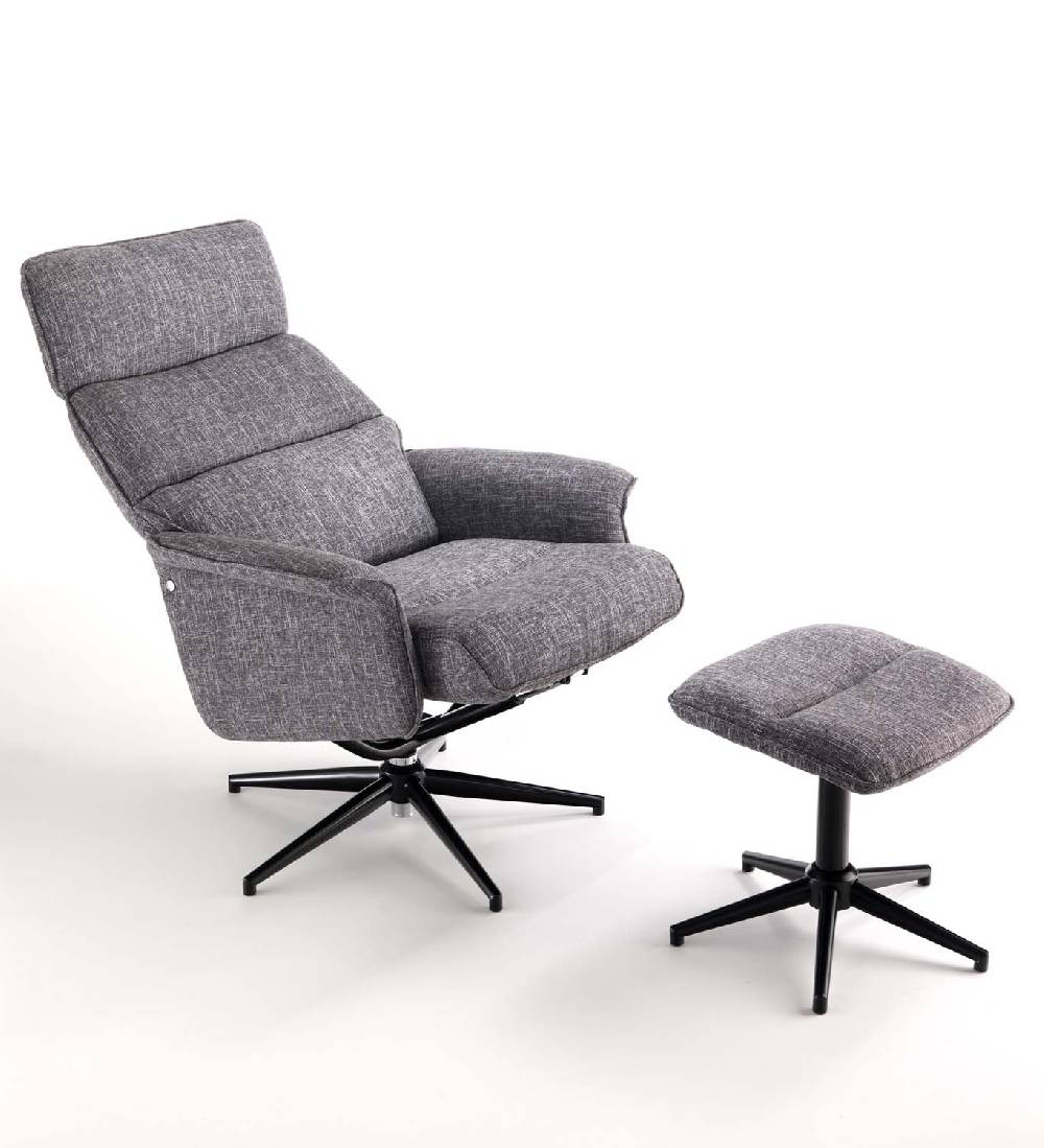 Oresteluchetta poltrona comfort girevole con pouf NORY Negozio