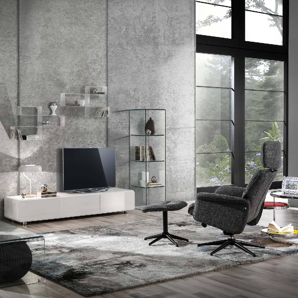 Oresteluchetta poltrona comfort girevole con pouf NORY Negozio