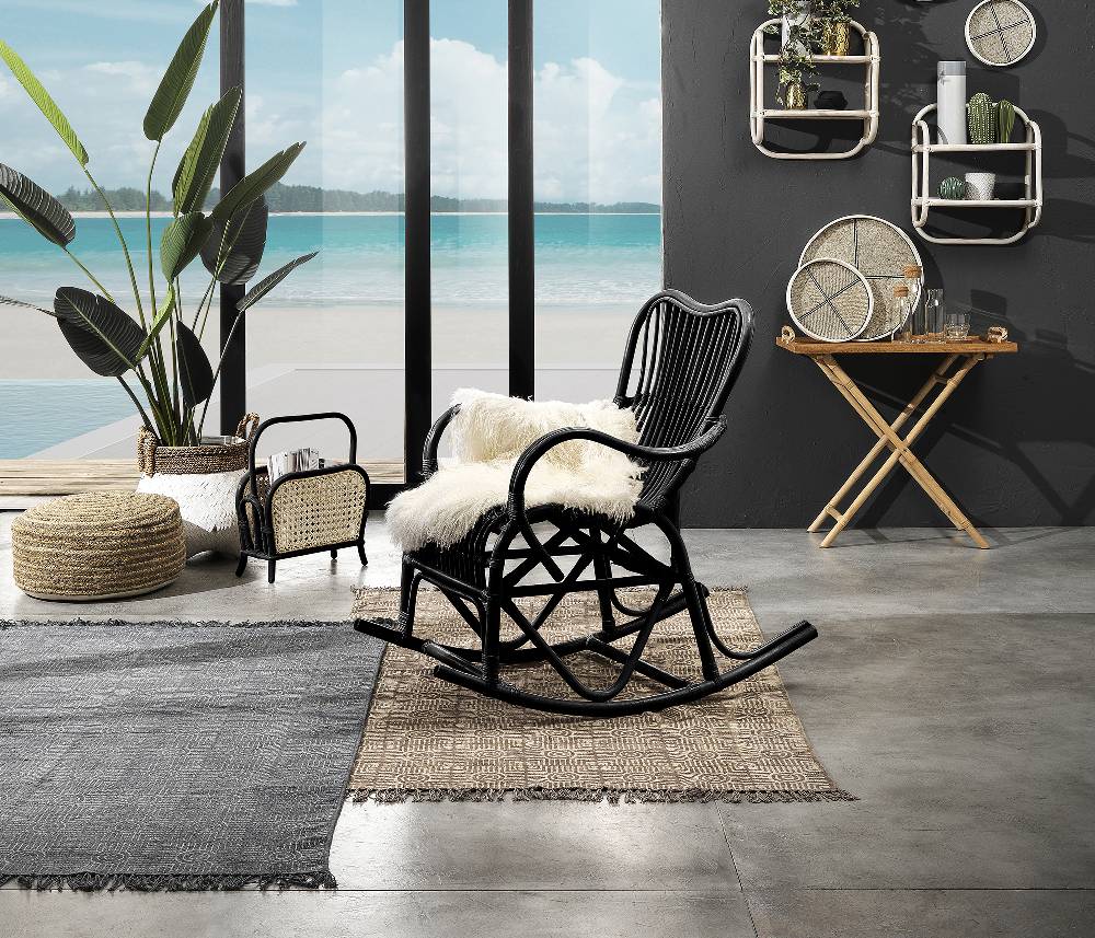 Oresteluchetta Sedia a dondolo PEACE BLACK In Linea