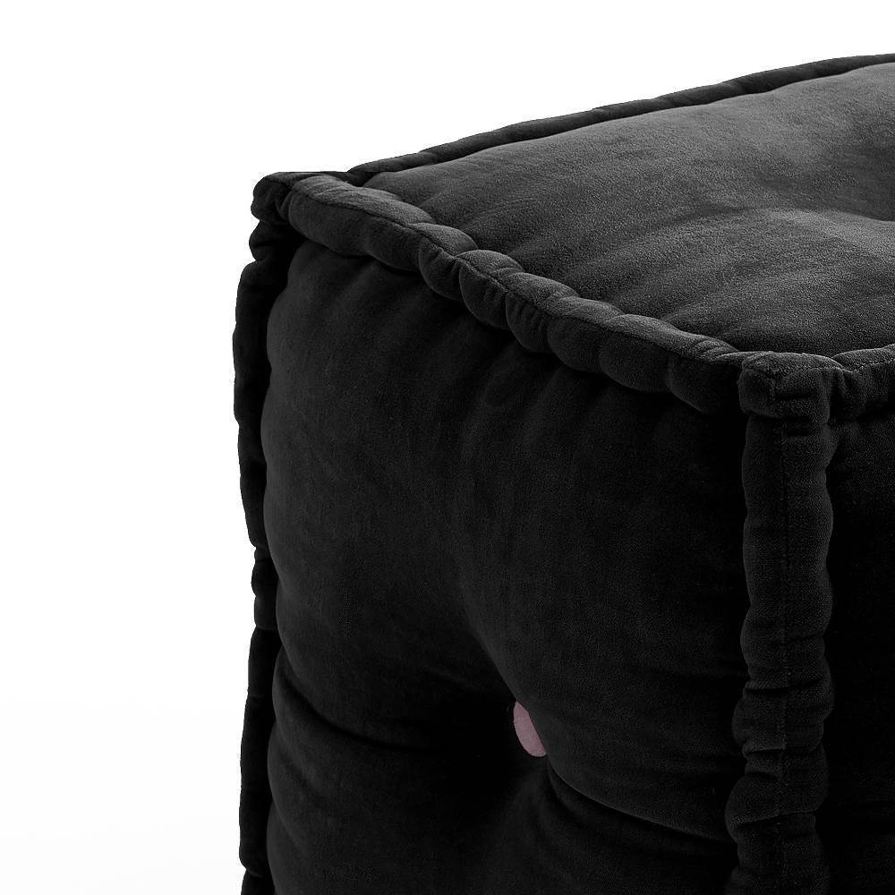 Oresteluchetta Pouf quadrato VELVET BLACK Fino Al -60%