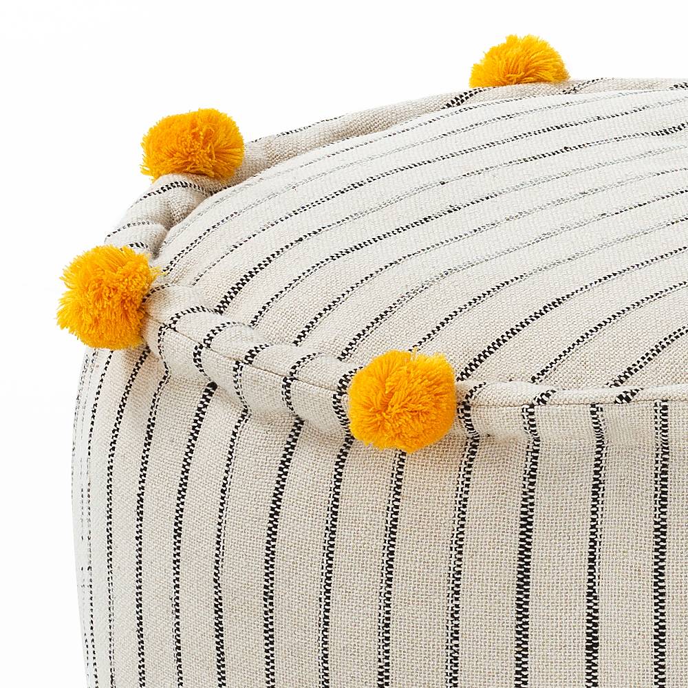 Oresteluchetta Pouf rotondo STRIPE-A YELLOW Fino al 65% di sconto