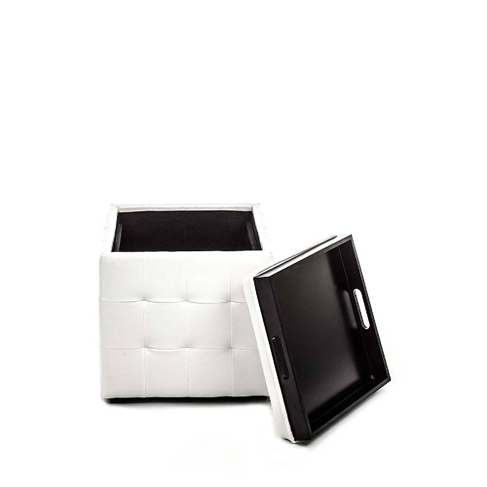 Oresteluchetta pouf poggiapiedi LOWELL WHITE 50% di sconto per tempo limitato
