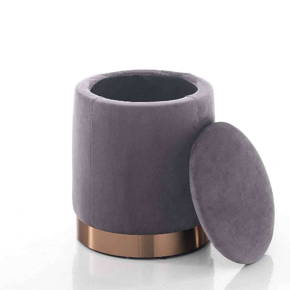 Oresteluchetta Pouf imbottito contenitore OHIO GREY Qualità