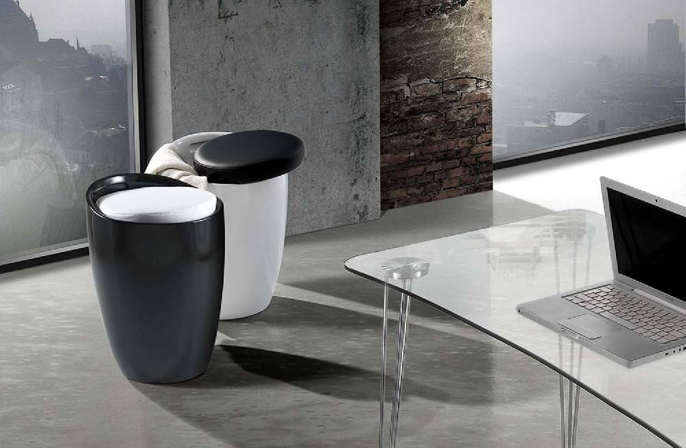 Oresteluchetta pouf/contenitore MONO BLACK Promozione