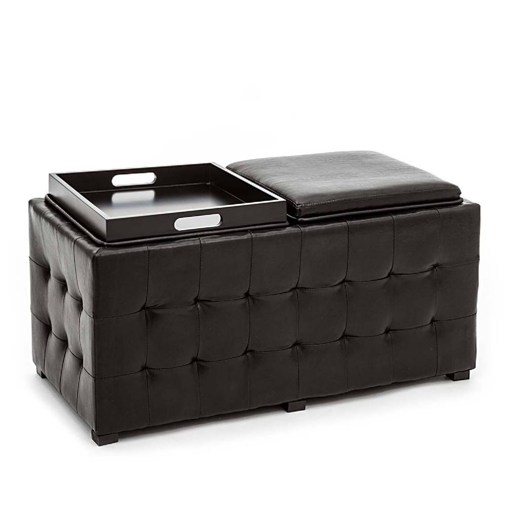 Oresteluchetta doppio pouf poggiapiedi LOWELL BLACK Soddisfazione Garantita
