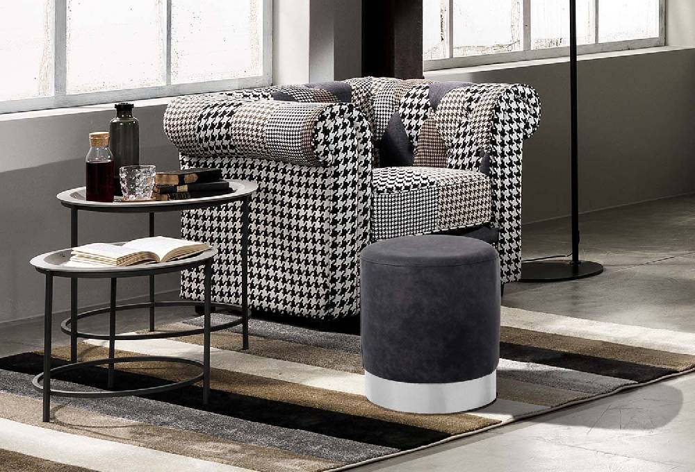 Oresteluchetta pouf / sgabello GROVE DARK GREY Negozi Online