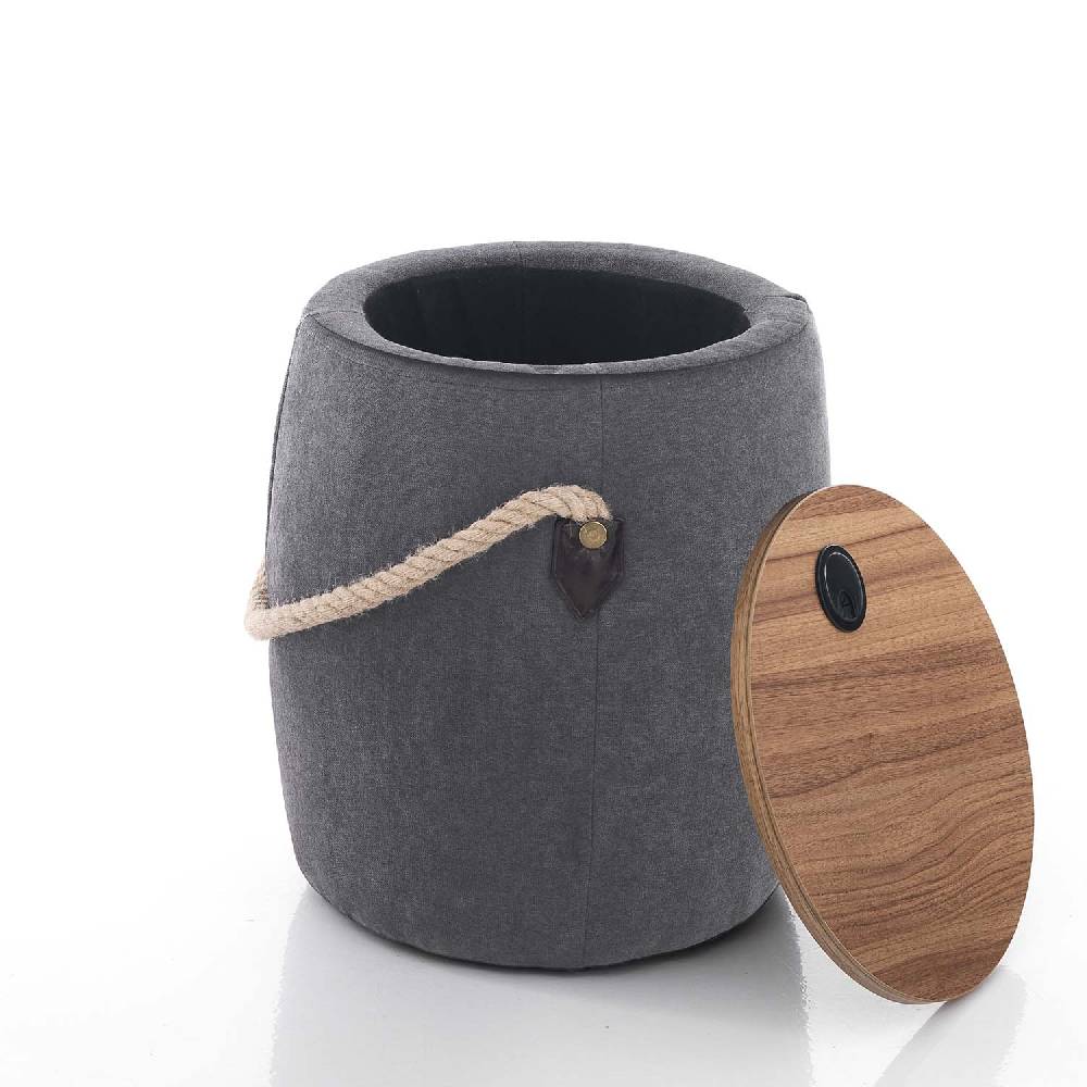 Oresteluchetta Pouf imbottito contenitore ANCHOR DARK GREY Fino Al -60%