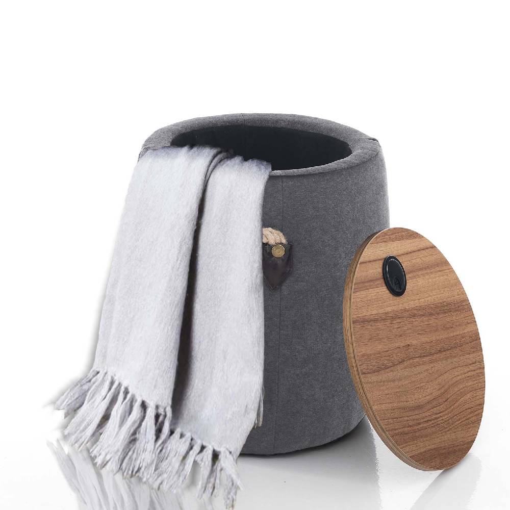 Oresteluchetta Pouf imbottito contenitore ANCHOR DARK GREY Fino Al -60%