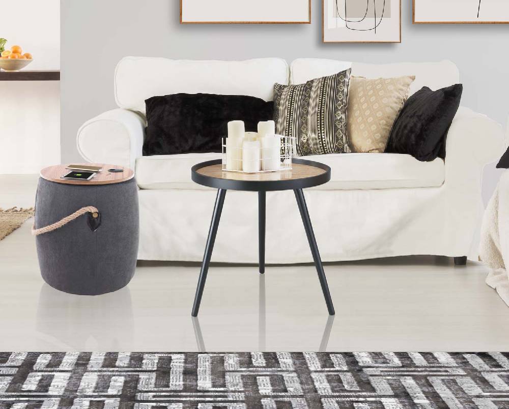 Oresteluchetta Pouf imbottito contenitore ANCHOR DARK GREY Fino Al -60%