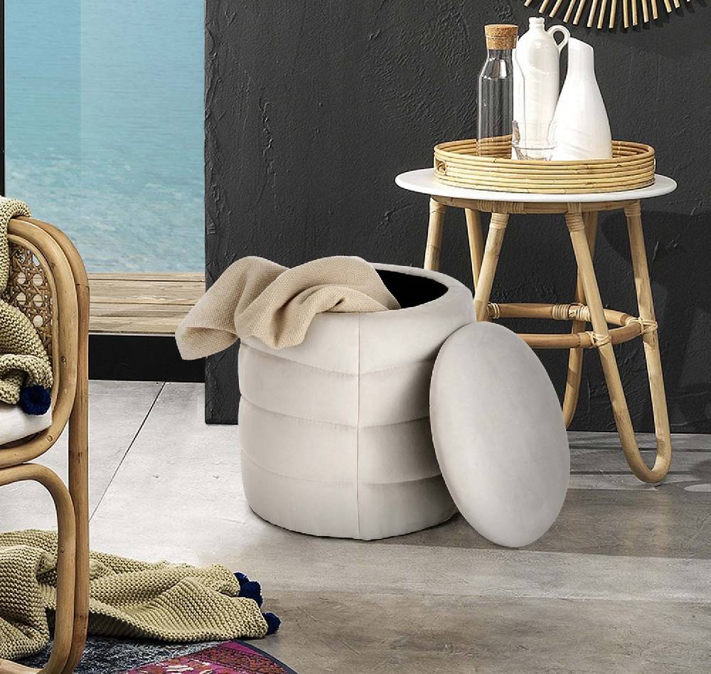 Oresteluchetta Pouf imbottito contenitore BURLEY WHITE Offerte
