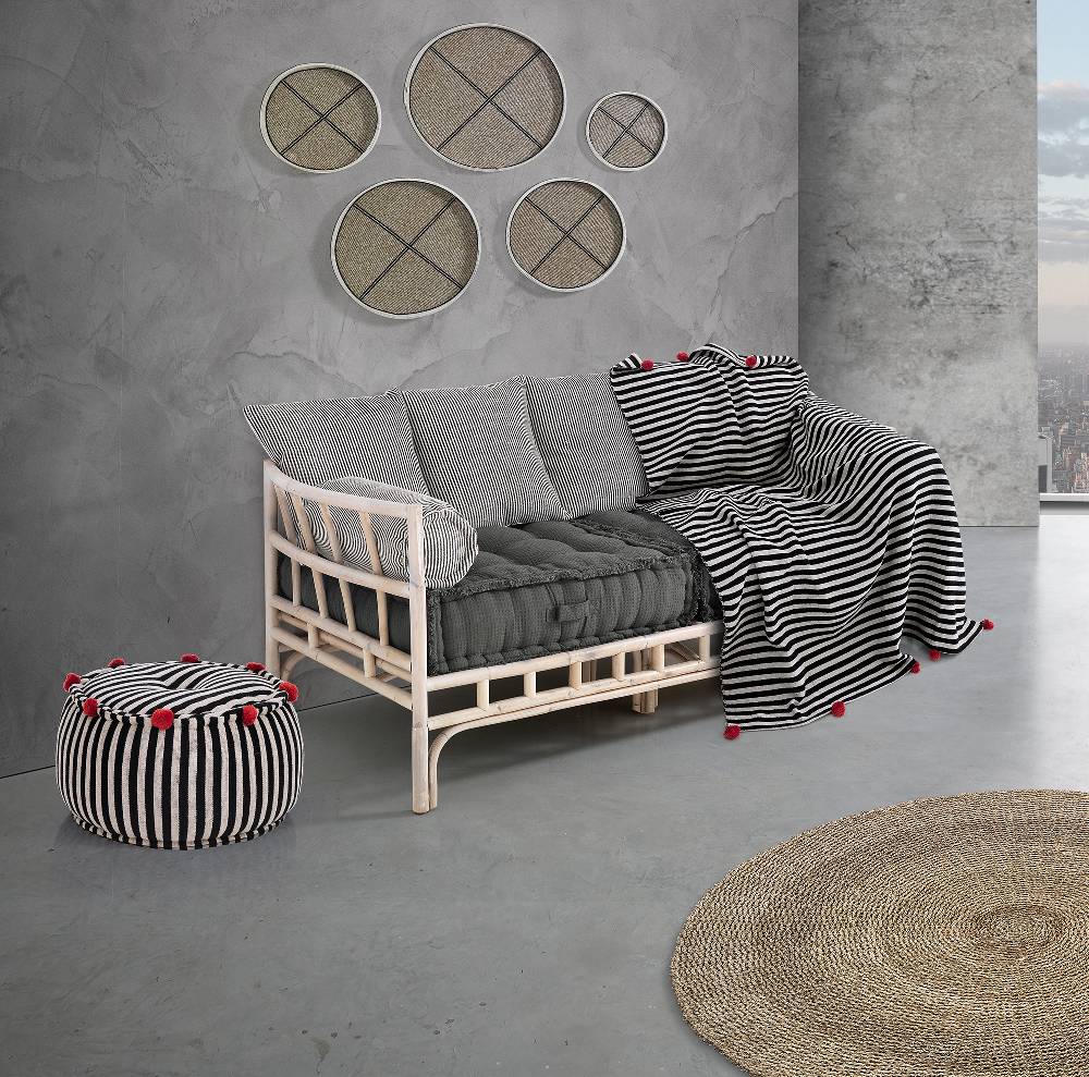 Oresteluchetta Pouf rotondo STRIPE-B CORAL 2025