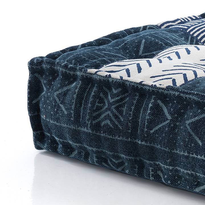 Oresteluchetta Pouf quadrato YANTRA BLUE/BEIGE Outlet