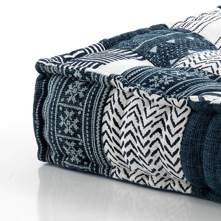 Oresteluchetta Pouf quadrato YANTRA WHITE/BLUE Lightning offer