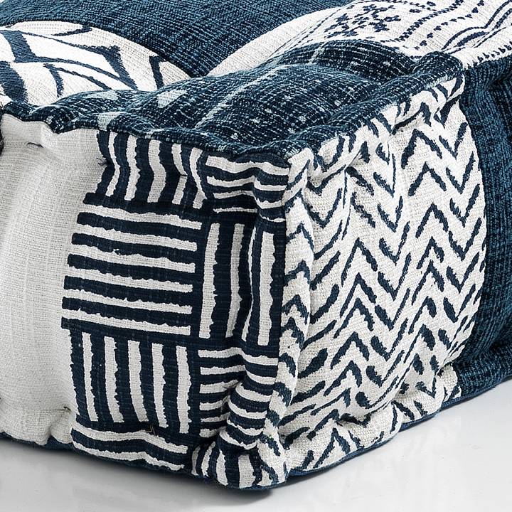 Oresteluchetta Pouf quadrato YANTRA WHITE/BLUE Lightning offer