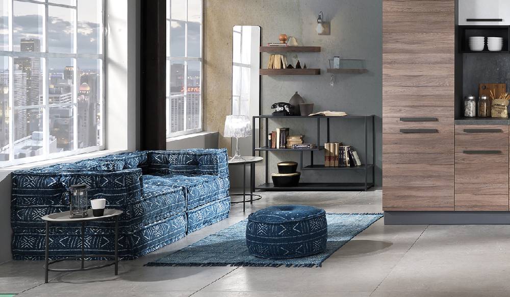 Oresteluchetta Pouf rotondo YANTRA BLUE Negozio