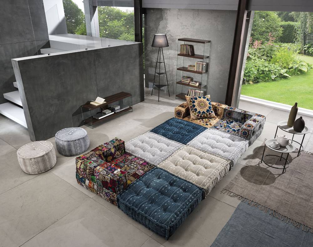 Oresteluchetta Pouf rotondo YANTRA GREY Prezzo basso