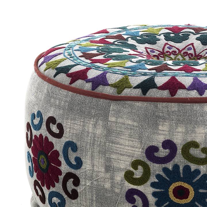 Oresteluchetta Pouf rotondo YANTRA LIGHT GREY Italy