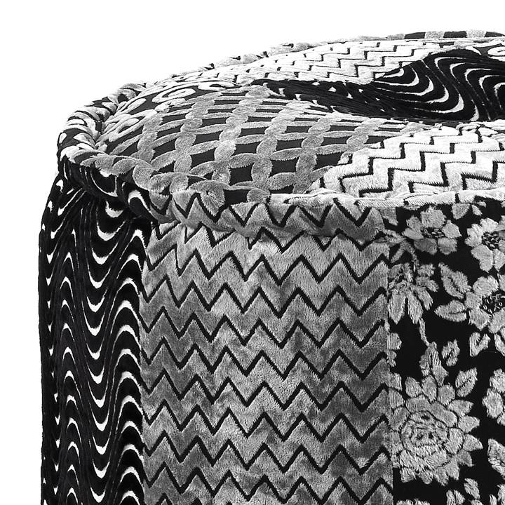 Oresteluchetta Pouf rotondo YANTRA BLACK/GREY 2025