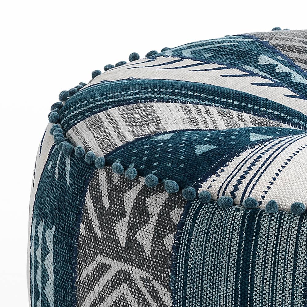 Oresteluchetta Pouf rotondo YANTRA BLUE PATCH Qualità