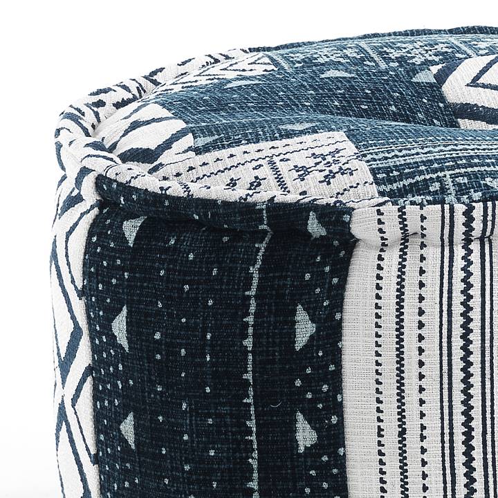 Oresteluchetta Pouf rotondo YANTRA WHITE/BLUE Vendita