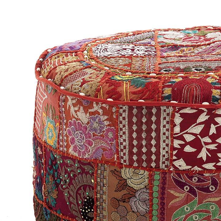 Oresteluchetta Pouf rotondo YANTRA RED PATCH Spedizione Gratuita
