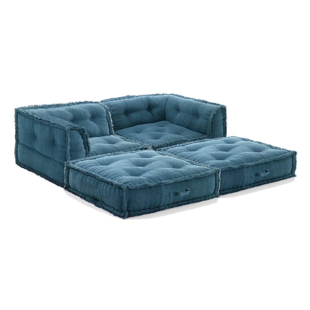 Oresteluchetta Divano 2 posti YANTRA WAFFLE BLUE Composizione 50 In Linea