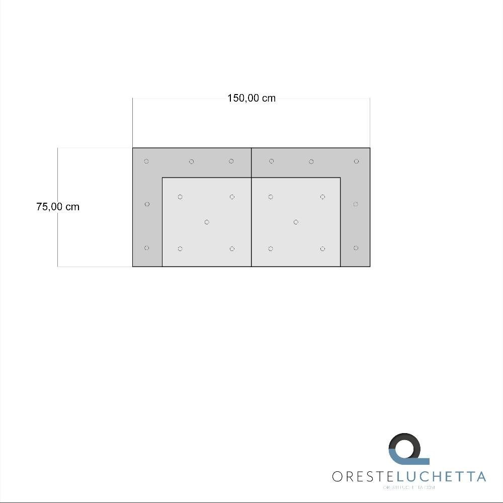 Oresteluchetta Divano 2 posti OUTDOOR IKAT GREY Composizione 56 Qualità Garantita