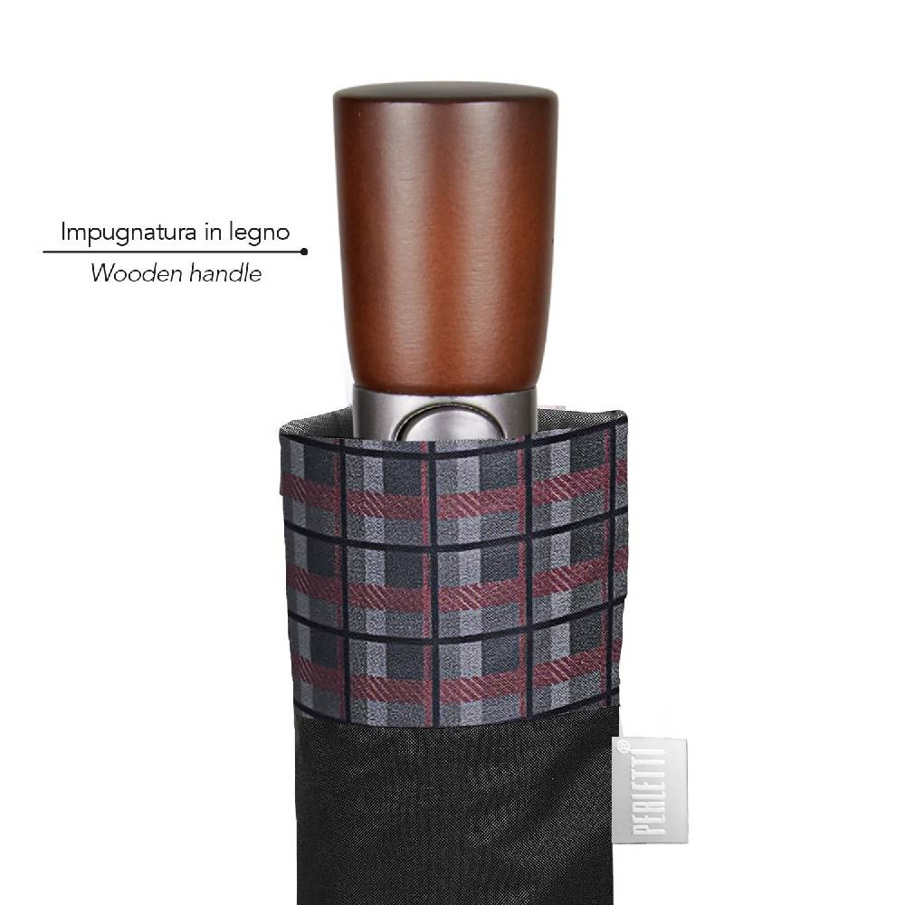 Perletti Ombrello Automatico con Bordo Scozzese Sottocosto