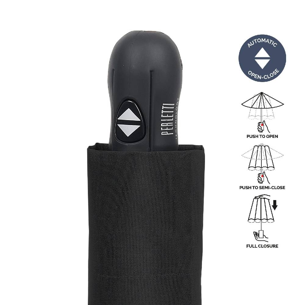 Perletti Ombrello Nero Extra Compatto Outlet