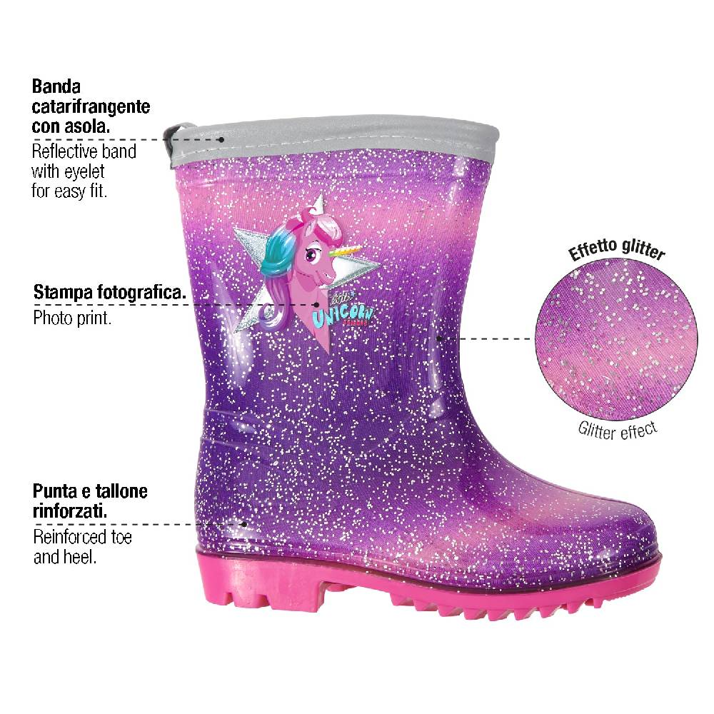Perletti Stivaletti Unicorno Viola 2025