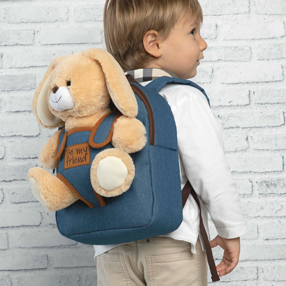 Perletti Zaino in Denim con Peluche Italia