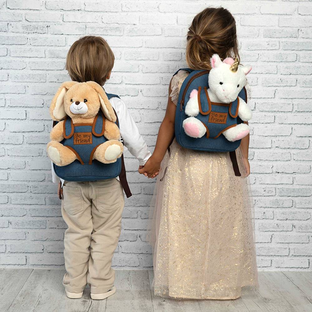 Perletti Zaino in Denim con Peluche Italia