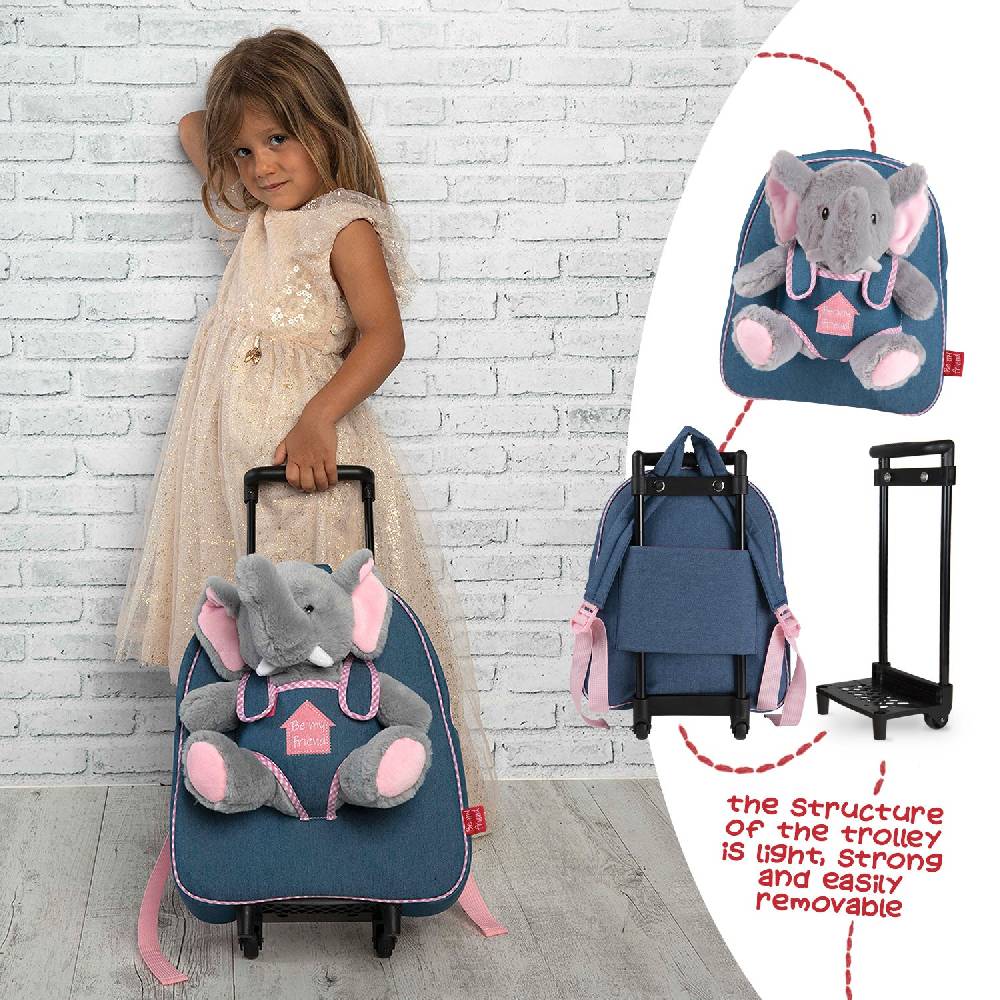 Perletti Trolley in Denim con Peluche Acquista Ora