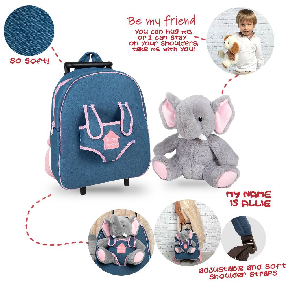 Perletti Trolley in Denim con Peluche Acquista Ora