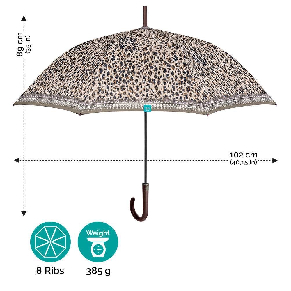 Perletti Ombrello Lungo Animalier Leopardato Nuovo