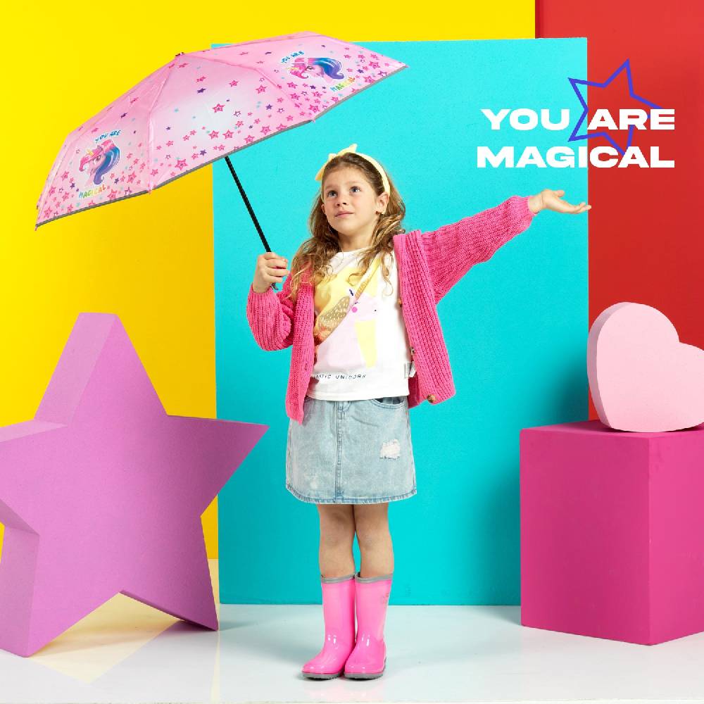 Perletti Ombrello Unicorno Rosa con Stelle Colorate Saldi