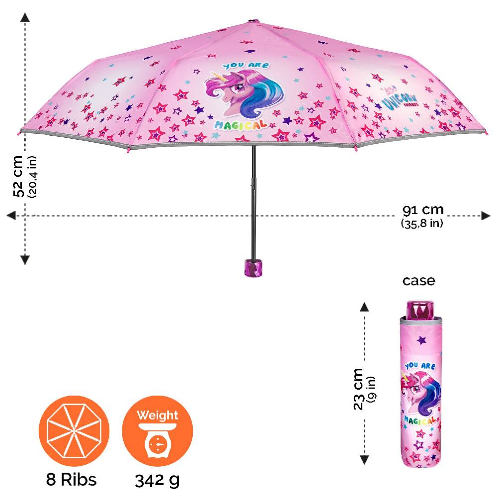 Perletti Ombrello Unicorno Rosa con Stelle Colorate Saldi